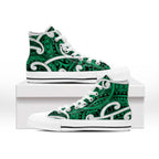 Aotearoa Maori Kowhaiwhai High Top Shoes Kakariki Puhoro and Patiki