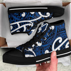 Aotearoa Maori Kowhaiwhai High Top Shoes Kikorangi Puhoro and Patiki
