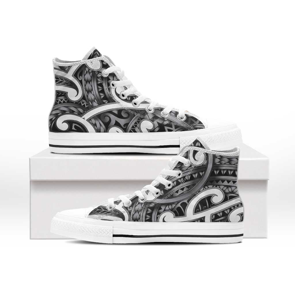Aotearoa Maori Kowhaiwhai High Top Shoes Kiwikiwi Puhoro and Patiki