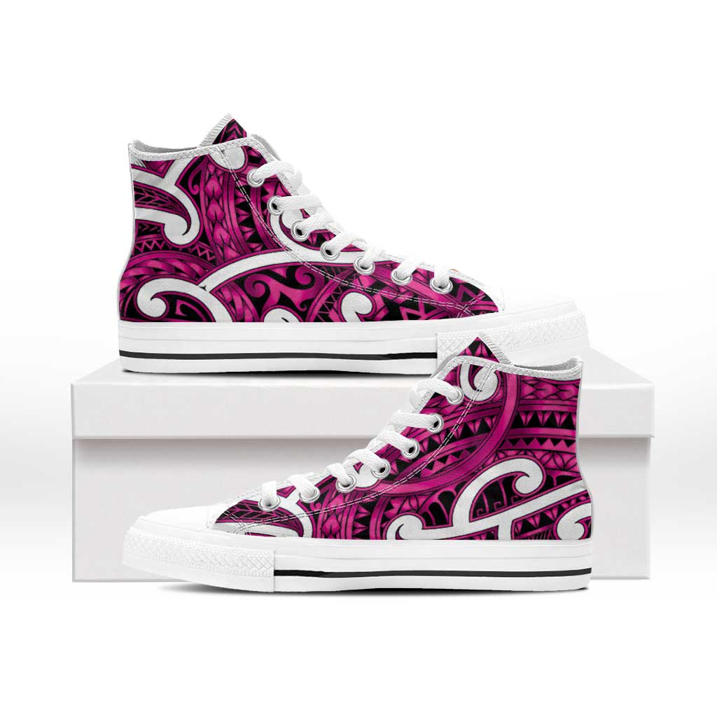 Aotearoa Maori Kowhaiwhai High Top Shoes Mawhero Puhoro and Patiki