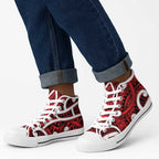 Aotearoa Maori Kowhaiwhai High Top Shoes Whero Puhoro and Patiki