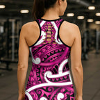 Aotearoa Maori Kowhaiwhai Hollow Tank Top Mawhero Puhoro and Patiki
