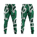 Aotearoa Maori Kowhaiwhai Jogger Pants Kakariki Puhoro and Patiki