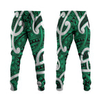 Aotearoa Maori Kowhaiwhai Jogger Pants Kakariki Puhoro and Patiki