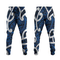 Aotearoa Maori Kowhaiwhai Jogger Pants Kikorangi Puhoro and Patiki