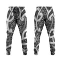 Aotearoa Maori Kowhaiwhai Jogger Pants Kiwikiwi Puhoro and Patiki