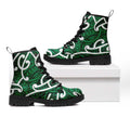 Aotearoa Maori Kowhaiwhai Leather Boots Kakariki Puhoro and Patiki