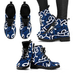 Aotearoa Maori Kowhaiwhai Leather Boots Kikorangi Puhoro and Patiki
