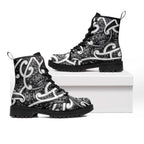 Aotearoa Maori Kowhaiwhai Leather Boots Kiwikiwi Puhoro and Patiki