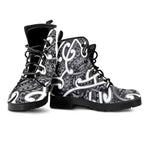 Aotearoa Maori Kowhaiwhai Leather Boots Kiwikiwi Puhoro and Patiki