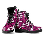 Aotearoa Maori Kowhaiwhai Leather Boots Mawhero Puhoro and Patiki
