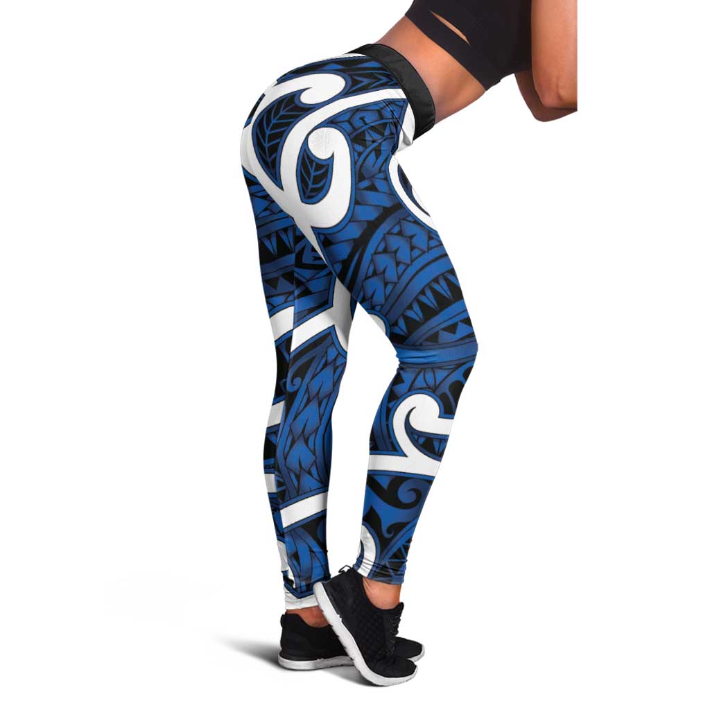 Aotearoa Maori Kowhaiwhai Leggings Kikorangi Puhoro and Patiki