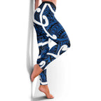 Aotearoa Maori Kowhaiwhai Leggings Kikorangi Puhoro and Patiki