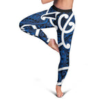 Aotearoa Maori Kowhaiwhai Leggings Kikorangi Puhoro and Patiki