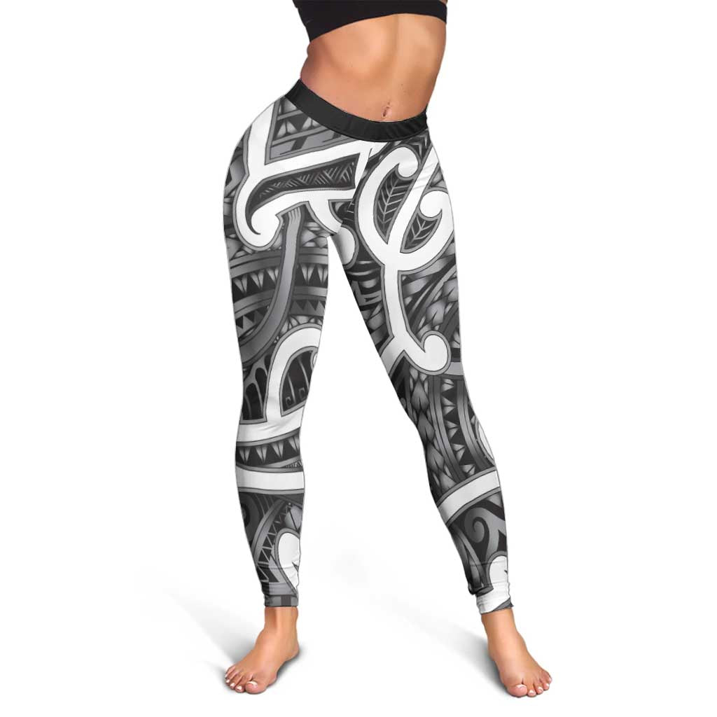 Aotearoa Maori Kowhaiwhai Leggings Kiwikiwi Puhoro and Patiki