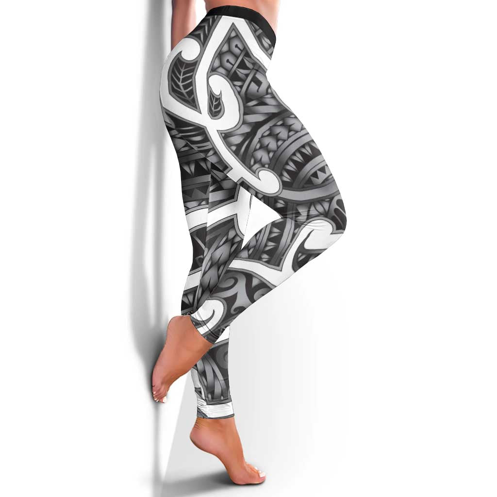 Aotearoa Maori Kowhaiwhai Leggings Kiwikiwi Puhoro and Patiki
