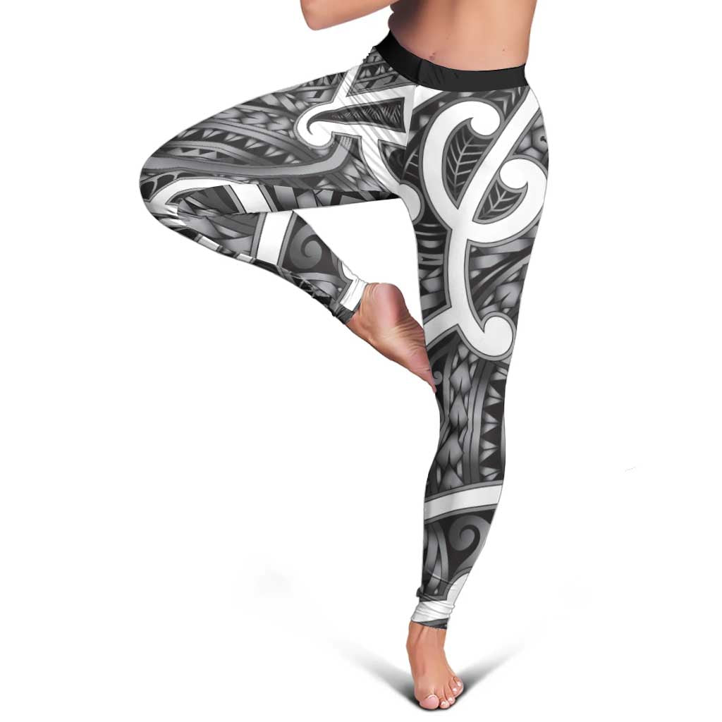 Aotearoa Maori Kowhaiwhai Leggings Kiwikiwi Puhoro and Patiki