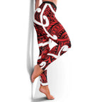Aotearoa Maori Kowhaiwhai Leggings Whero Puhoro and Patiki