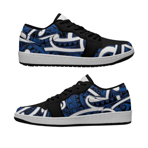 Aotearoa Maori Kowhaiwhai Low Sneakers Kikorangi Puhoro and Patiki