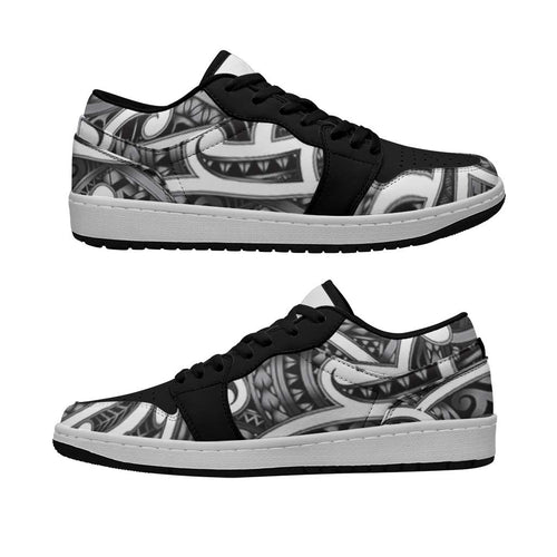Aotearoa Maori Kowhaiwhai Low Sneakers Kiwikiwi Puhoro and Patiki