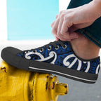 Aotearoa Maori Kowhaiwhai Low Top Shoes Kikorangi Puhoro and Patiki