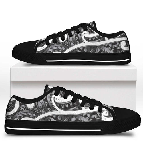Aotearoa Maori Kowhaiwhai Low Top Shoes Kiwikiwi Puhoro and Patiki