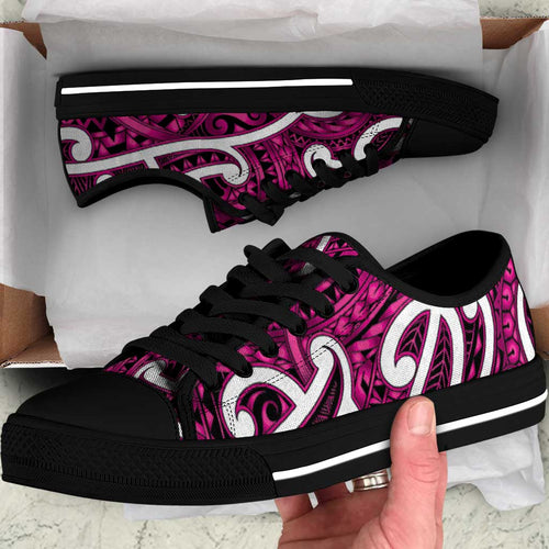 Aotearoa Maori Kowhaiwhai Low Top Shoes Mawhero Puhoro and Patiki