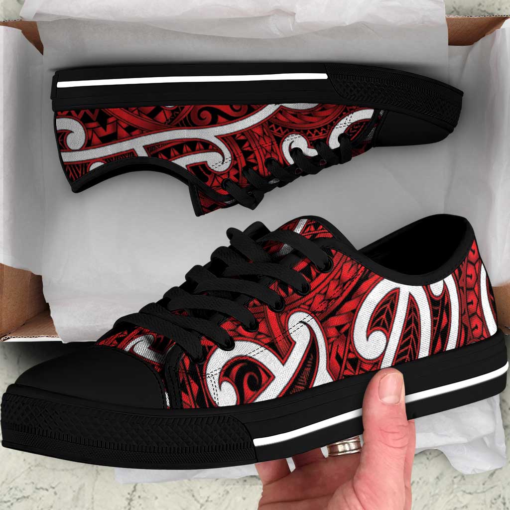 Aotearoa Maori Kowhaiwhai Low Top Shoes Whero Puhoro and Patiki