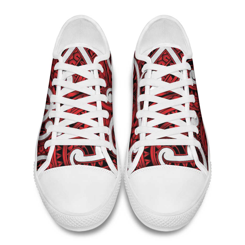 Aotearoa Maori Kowhaiwhai Low Top Shoes Whero Puhoro and Patiki