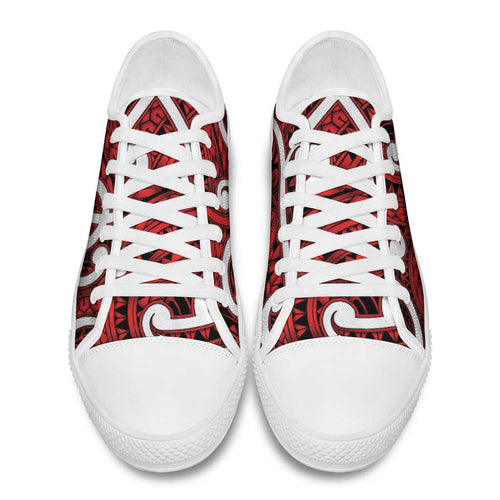 Aotearoa Maori Kowhaiwhai Low Top Shoes Whero Puhoro and Patiki