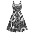 Aotearoa Maori Kowhaiwhai Midi Dress Kiwikiwi Puhoro and Patiki