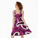 Aotearoa Maori Kowhaiwhai Midi Dress Mawhero Puhoro and Patiki