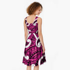 Aotearoa Maori Kowhaiwhai Midi Dress Mawhero Puhoro and Patiki