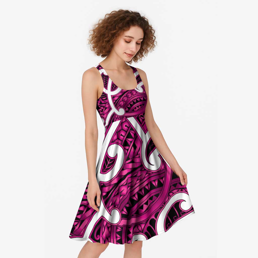 Aotearoa Maori Kowhaiwhai Midi Dress Mawhero Puhoro and Patiki