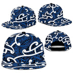 Aotearoa Maori Kowhaiwhai Snapback Cap Kikorangi Puhoro and Patiki