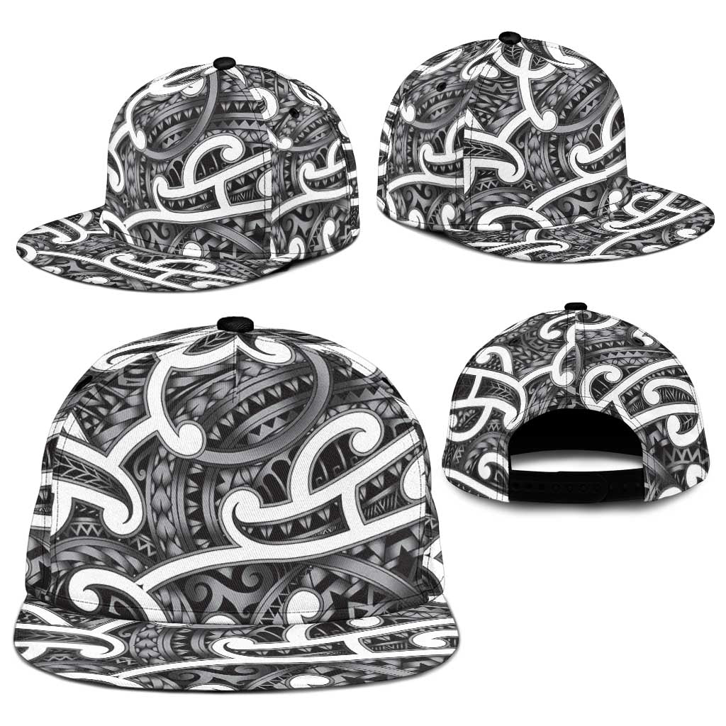 Aotearoa Maori Kowhaiwhai Snapback Cap Kiwikiwi Puhoro and Patiki