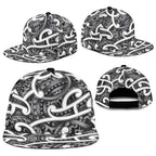 Aotearoa Maori Kowhaiwhai Snapback Cap Kiwikiwi Puhoro and Patiki