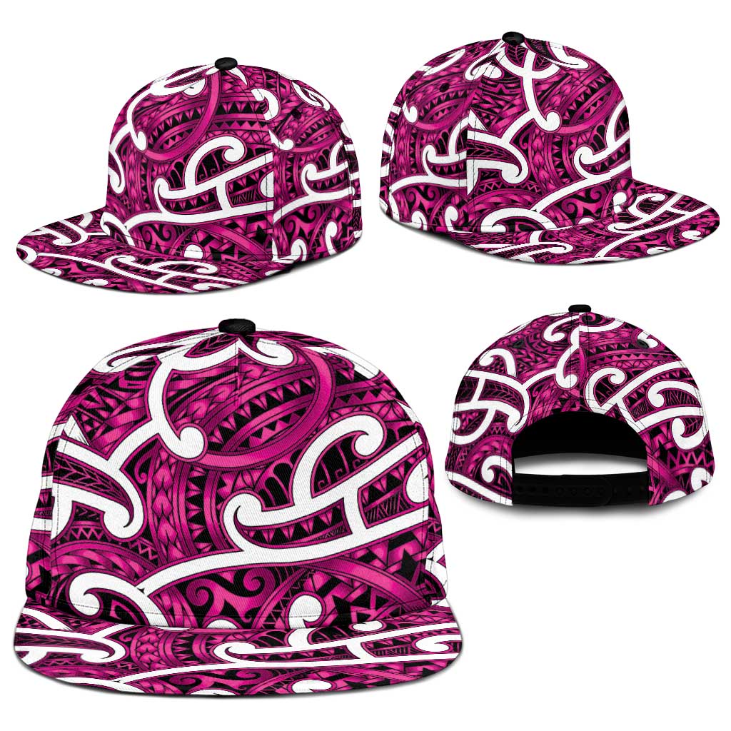 Aotearoa Maori Kowhaiwhai Snapback Cap Mawhero Puhoro and Patiki
