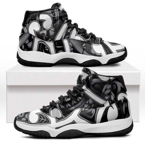 Aotearoa Maori Kowhaiwhai Sneakers J11 Kiwikiwi Puhoro and Patiki