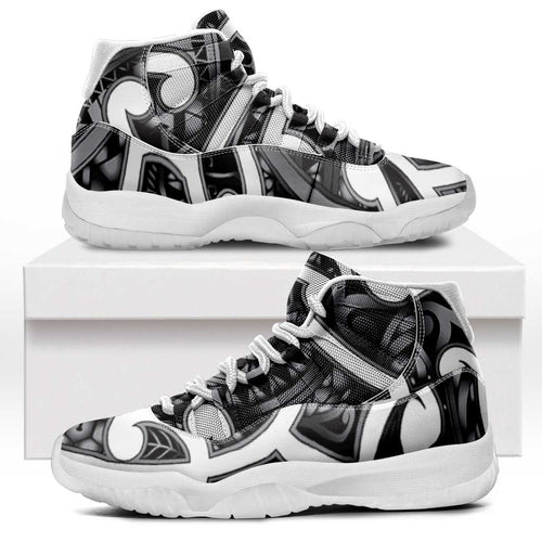 Aotearoa Maori Kowhaiwhai Sneakers J11 Kiwikiwi Puhoro and Patiki
