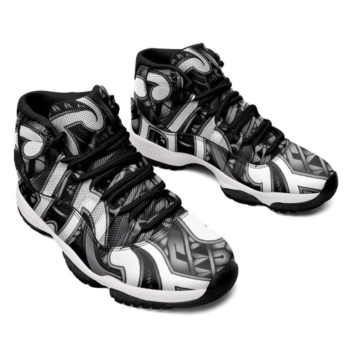 Aotearoa Maori Kowhaiwhai Sneakers J11 Kiwikiwi Puhoro and Patiki