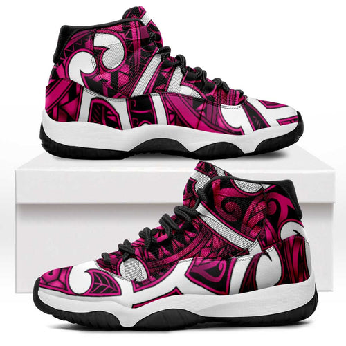 Aotearoa Maori Kowhaiwhai Sneakers J11 Mawhero Puhoro and Patiki