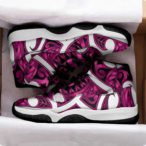 Aotearoa Maori Kowhaiwhai Sneakers J11 Mawhero Puhoro and Patiki