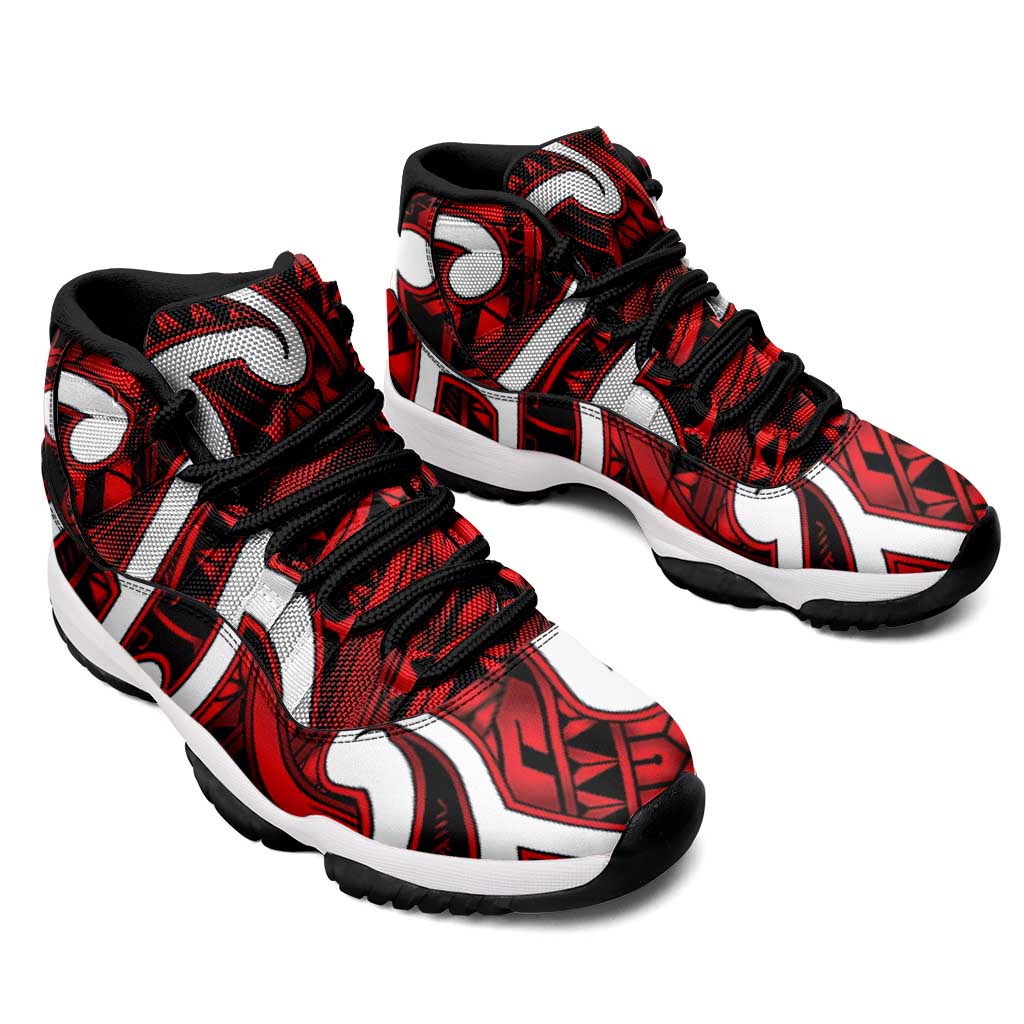 Aotearoa Maori Kowhaiwhai Sneakers J11 Whero Puhoro and Patiki