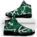Aotearoa Maori Kowhaiwhai Sneakers J13 Kakariki Puhoro and Patiki