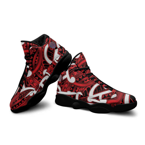 Aotearoa Maori Kowhaiwhai Sneakers J13 Whero Puhoro and Patiki