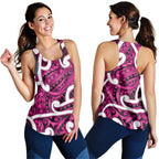 Aotearoa Maori Kowhaiwhai Women Racerback Tank Mawhero Puhoro and Patiki