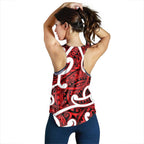 Aotearoa Maori Kowhaiwhai Women Racerback Tank Whero Puhoro and Patiki