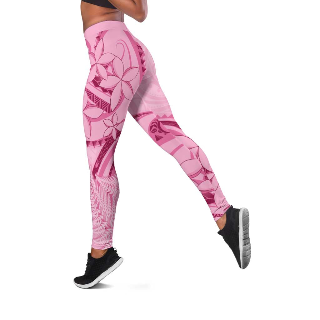 Aotearoa Maori Leggings Pink Fern Ribbons - Aussie Hoodie