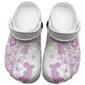 Aotearoa Maori Sea Animals Tribal Clogs Shoes Manta Ray and Shark Moko Pattern Pink Color